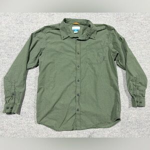 Columbia Sportswear Men’s Size XL Green Checkered Button-Up Long Sleeve Shirt
